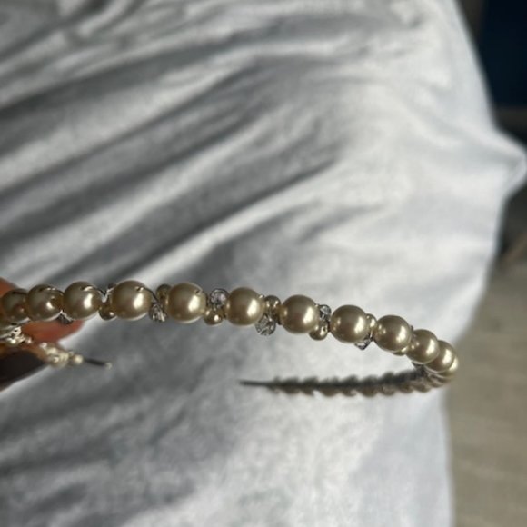 Faux pearl and diamond bridal headband